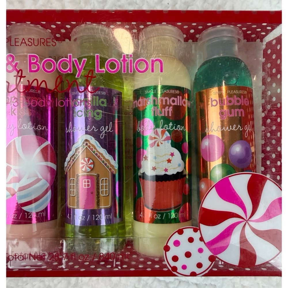 (NIB) SIMPLE PLEASURES • Holiday Shower Gel & Body Lotion Assortment Gift Set - Picture 6 of 11